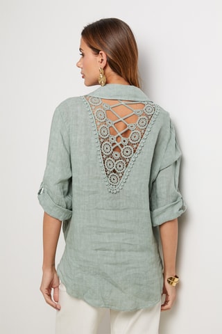 Chemisier en lin - Vert