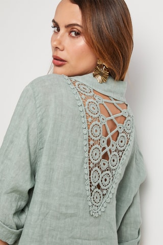 Chemisier en lin - Vert