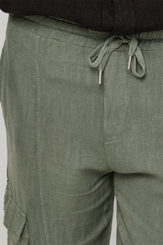 Pantalon cargo en lin - Kaki