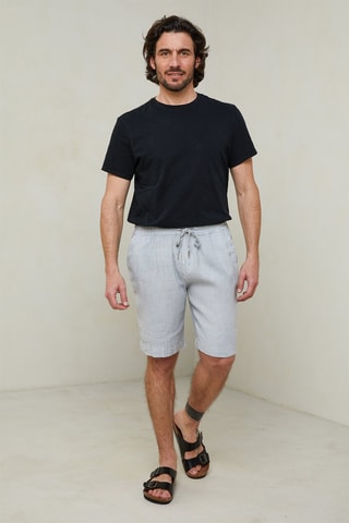 Bermuda en lin - Gris clair