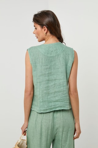 Gilet en lin sans manches - Vert