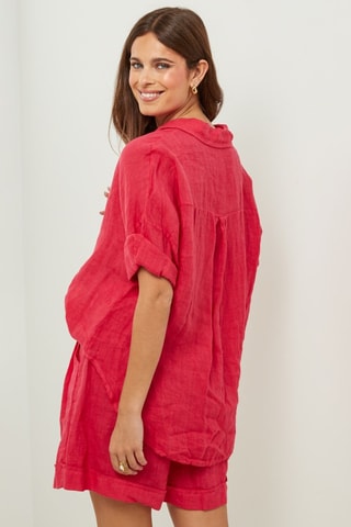 Chemisier en lin - Corail