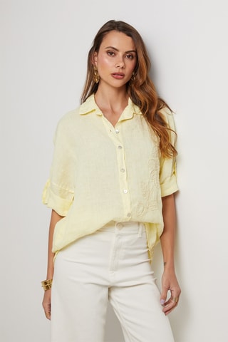 Chemisier en lin - Jaune