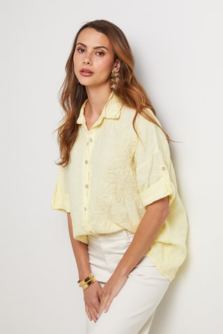 Chemisier en lin - Jaune