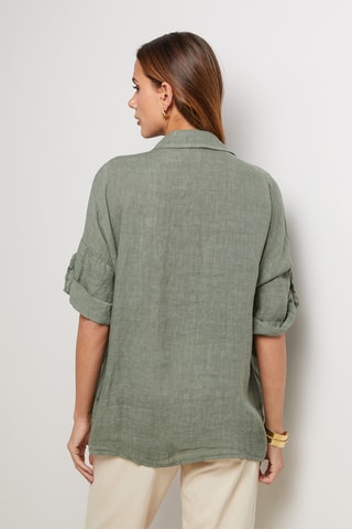 Chemisier en lin - Kaki
