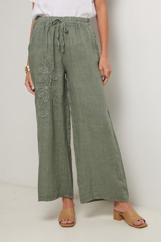 Pantalon en lin - Kaki