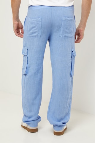 Pantalon cargo en lin - Indigo