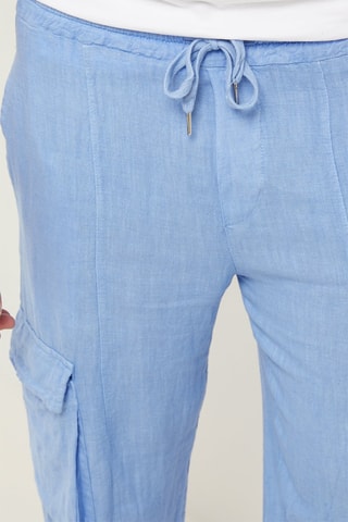 Pantalon cargo en lin - Indigo