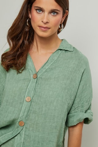Chemisier en lin - Vert