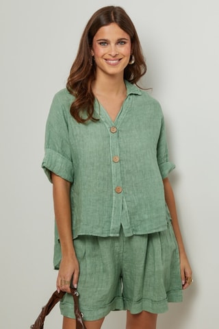 Chemisier en lin - Vert
