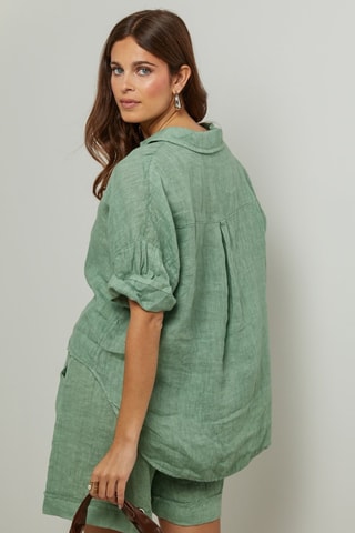 Chemisier en lin - Vert