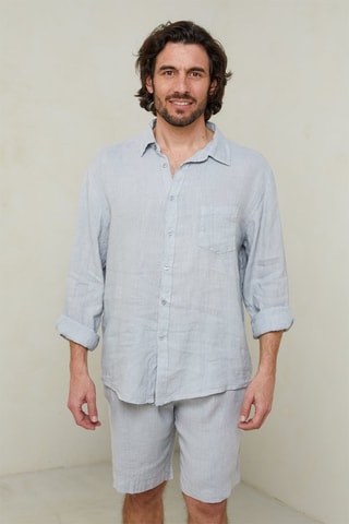 Chemise en lin - Gris clair