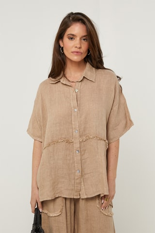Chemisier en lin - Camel