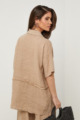 Chemisier en lin - Camel