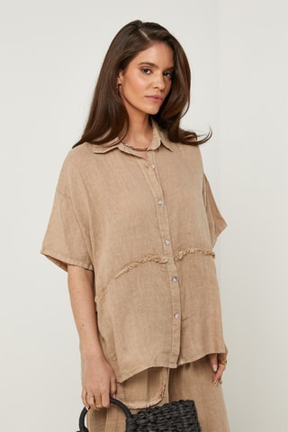Chemisier en lin - Camel