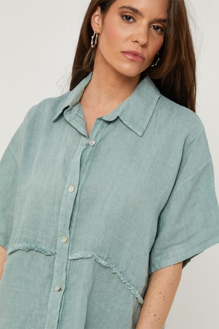 Chemisier en lin - Vert