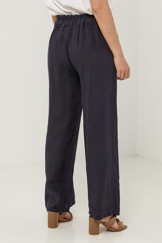 Pantalon en lin - Bleu marine