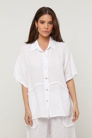 Chemisier en lin - Blanc