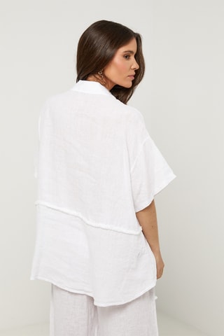 Chemisier en lin - Blanc