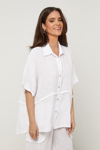 Chemisier en lin - Blanc