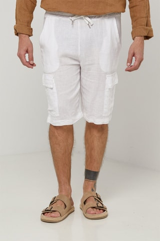 Short en lin - Blanc