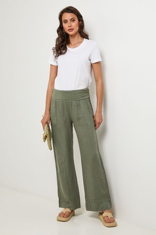 Pantalon en lin - Kaki