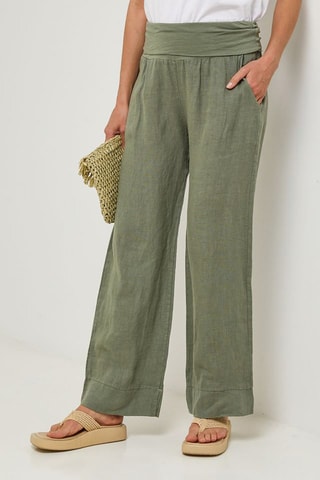 Pantalon en lin - Kaki
