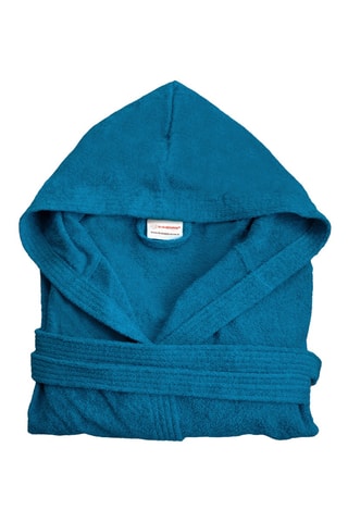 Albornoz con capucha - Azul pato