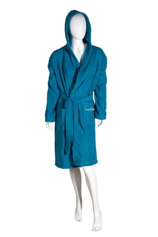 Albornoz con capucha - Azul pato