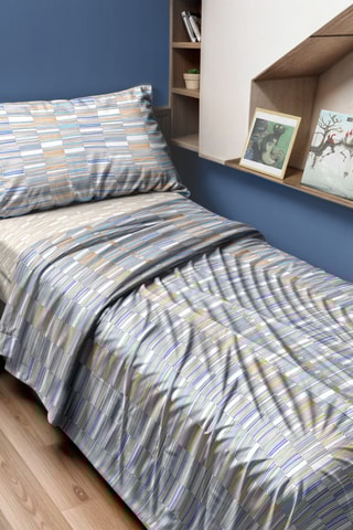 Juego de sábanas de algodón 30 x 27 hilos/cm² - Azul