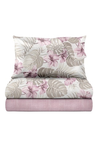 Juego de sábanas de algodón 30 x 27 hilos/cm² - Rosa