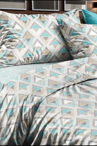 Juego de sábanas de percal de algodón - Turquesa