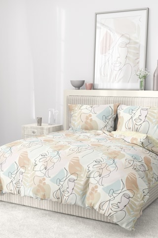 Juego de nórdico de percal de algodón - Beige