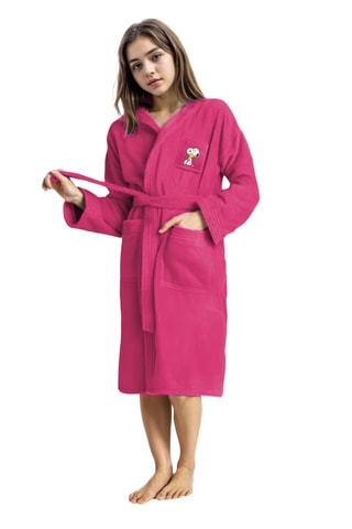 Albornoz con capucha Snoopy - Fucsia