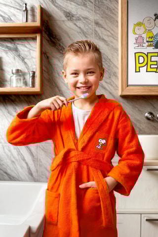 Albornoz con capucha Snoopy - Naranja