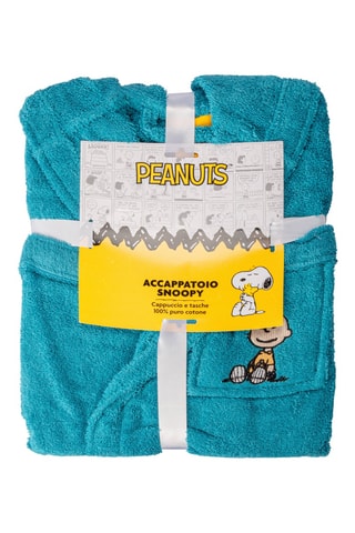 Albornoz con capucha Snoopy - Azul pato