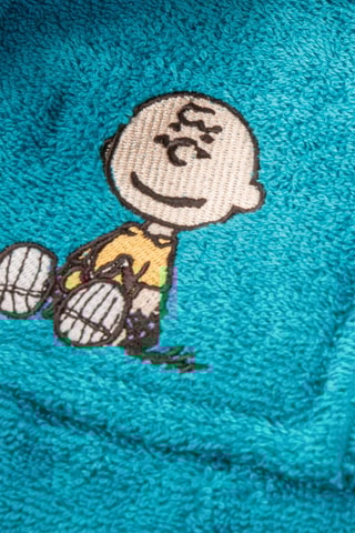 Albornoz con capucha Snoopy - Azul pato