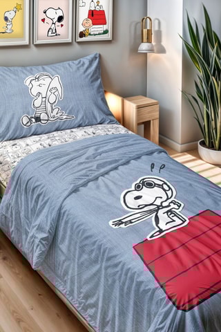 Juego de sábanas Snoopy - Azul