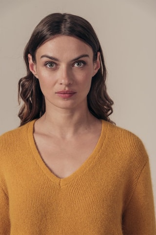 Jersey de angora Murmura - Mostaza