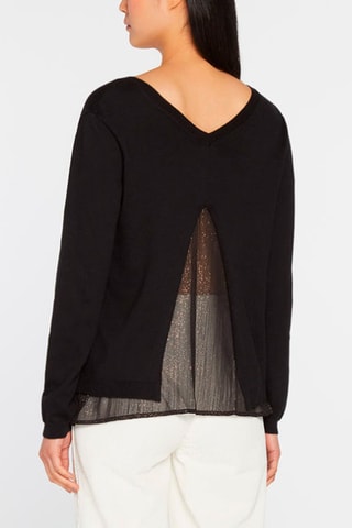 Jersey efecto doble prenda - Negro