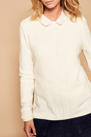 Jersey de lana y cachemir - Crema