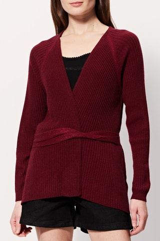 Cárdigan de lana y cachemir Minesota - Burdeos