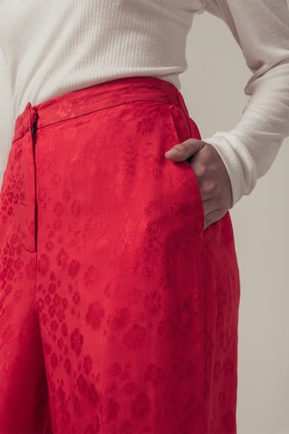 Pantalón palazzo de tiro alto Pimpante - Rojo