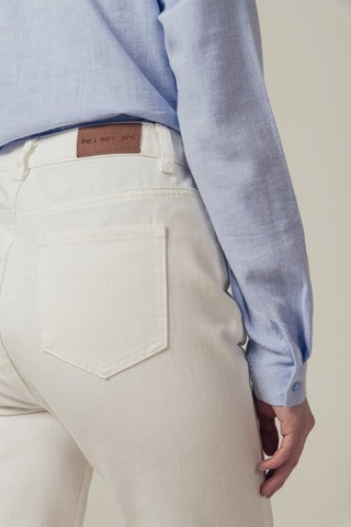 Vaquero recto de tiro alto Pitt - Blanco