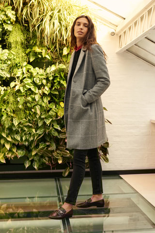 Abrigo de lana reciclada - Gris jaspeado