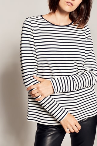 Top de rayas - Azul marino y crema