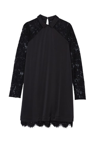 Vestido bimateria Refrain - Negro