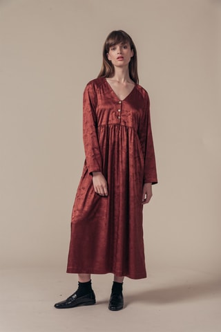 Vestido largo Rigoletta - Rojo teja