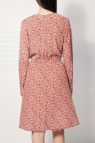 Vestido evasé Ryo - Rojo y beige