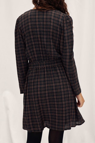 Vestido camisero de cuadros - Azul pato oscuro